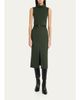 Theory Funnel-Neck Combo Midi Dress - 2