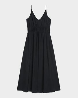 Theory Gathered Drawstring-Waist Midi Dress