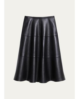 Theory Leather Midi Circle Skirt