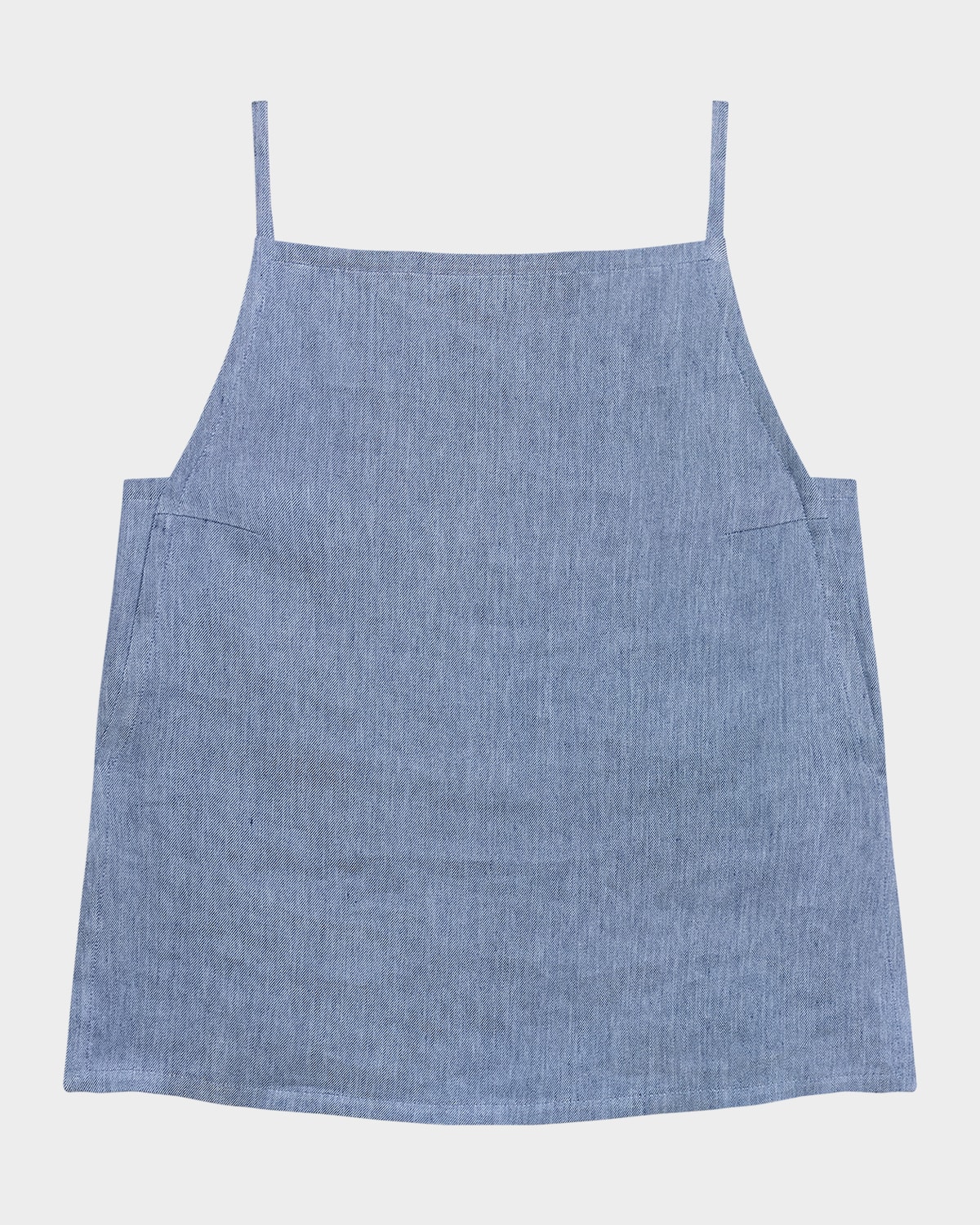 Theory Linen-Blend Denim Apron Top