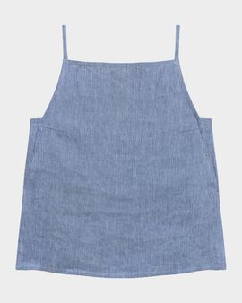 Theory Linen-Blend Denim Apron Top