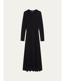 Theory Merino Wool Crewneck Midi Dress