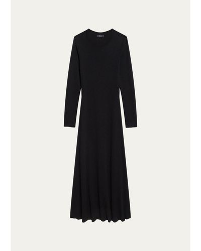 Theory Merino Wool Crewneck Midi Dress