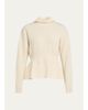 Theory Mock-Neck Cinched-Waist Peplum Sweater - 1