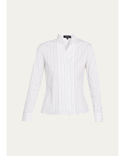 Theory Pinstriped Tailored Shirt