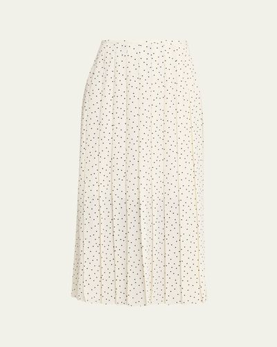 Theory Pleated Polka Dot Wrap Skirt