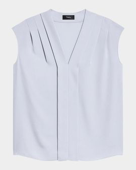 Theory Pleated Silk Top