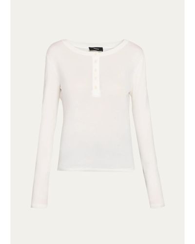 Theory Purl Henley Long-Sleeve T-Shirt