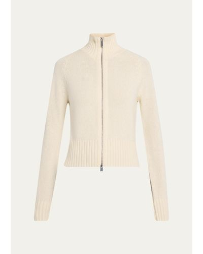 Theory Raglan-Sleeve Zip Wool Knit Cardigan