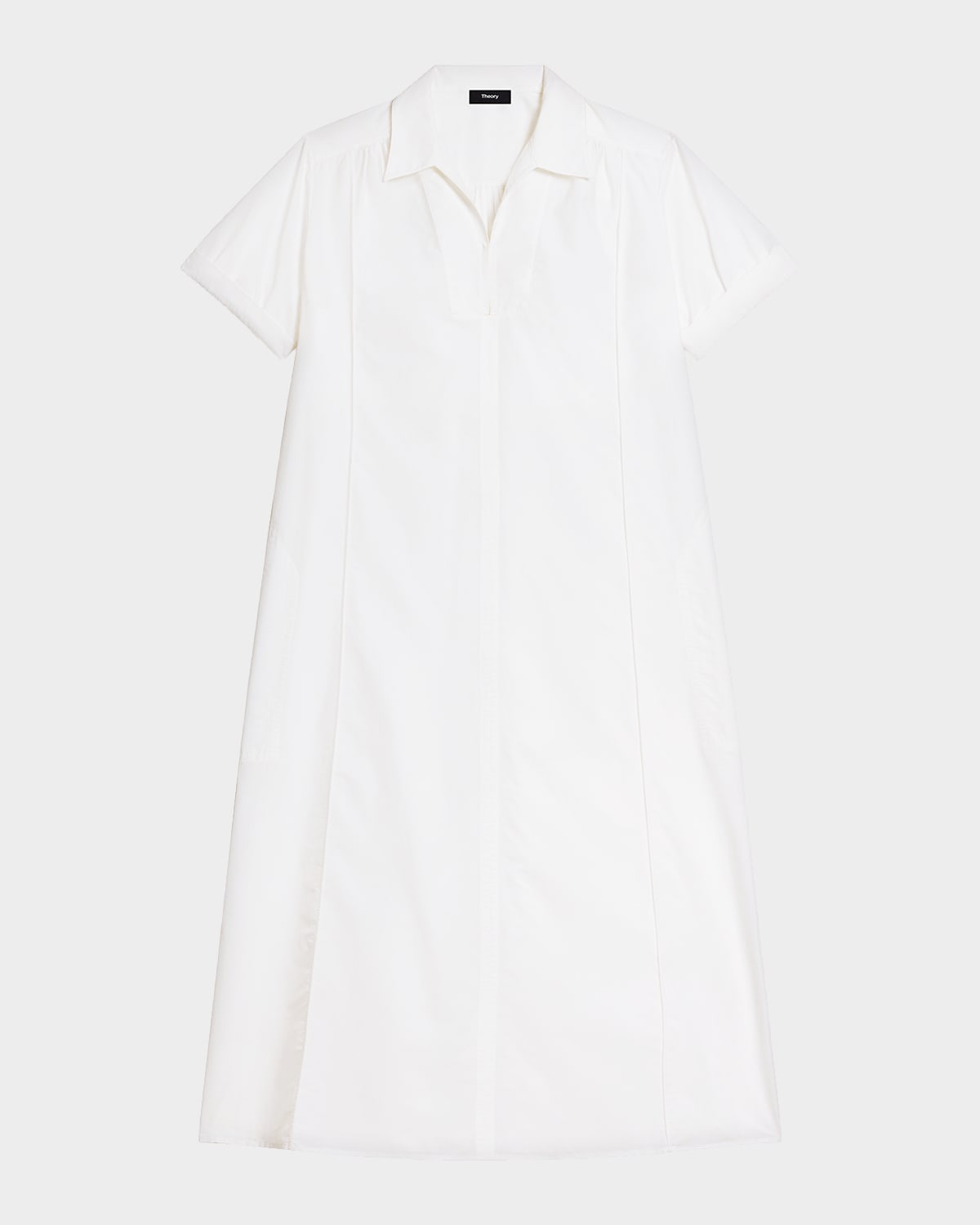 Theory Short-Sleeve Poplin Popover Maxi Dress
