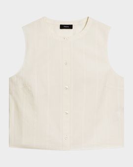 Theory Sleeveless Button-Front Top