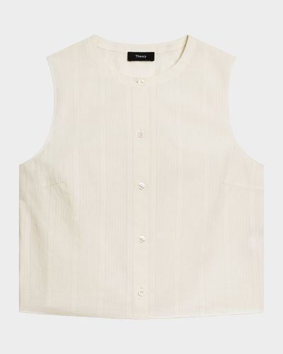 Theory Sleeveless Button-Front Top