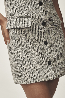 Theory - Sleeveless Tweed Shift Mini Dress