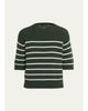 Theory Striped Cashmere Crop Short-Sleeve Sweater - 1