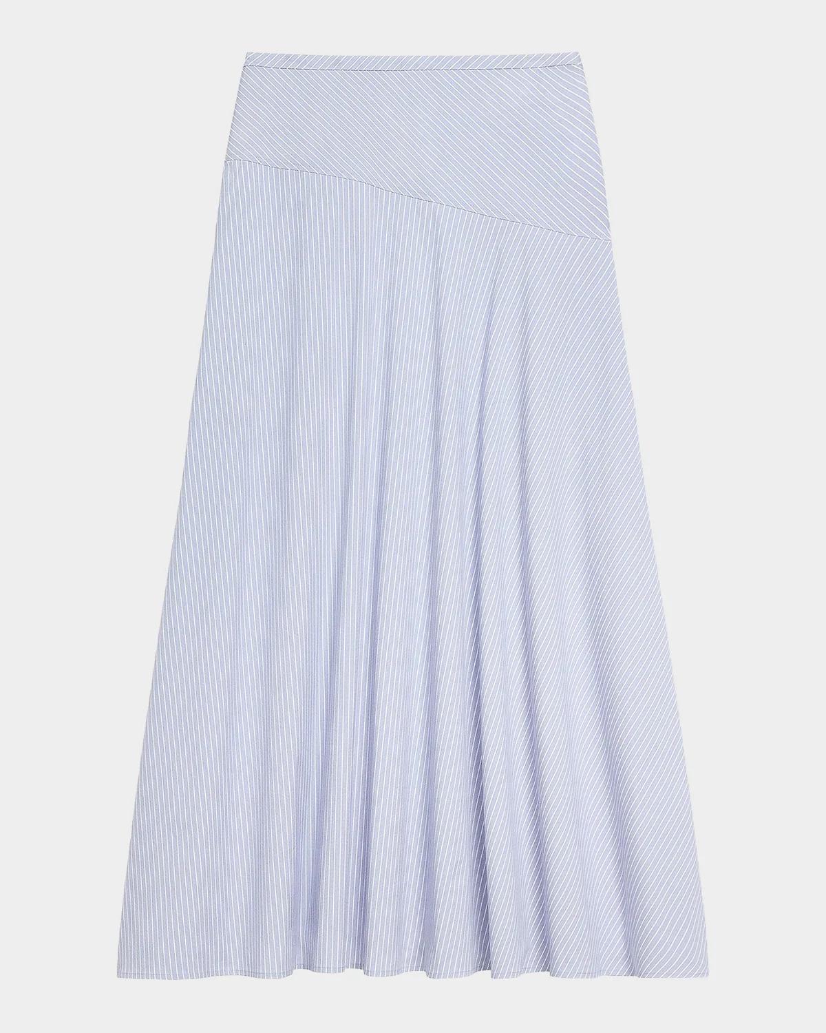Theory Striped Cotton-Blend Maxi Skirt