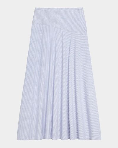Theory Striped Cotton-Blend Maxi Skirt