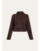 Theory Suede Cropped Trench Coat - 1