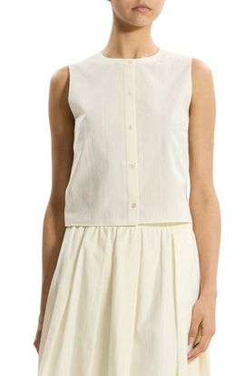Theory Theory Button-Up Organic Cotton Top