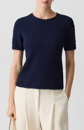 Theory Theory Cable Knit Organic Cotton Top