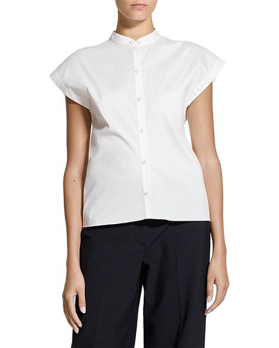 Theory Theory Cap Sleeve Shirt in Good Poplin