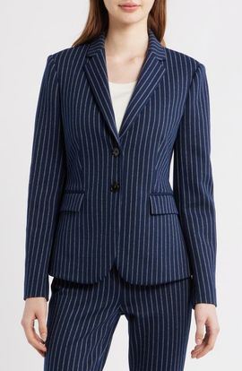 Theory Theory Carissa Pinstripe Knit Blazer