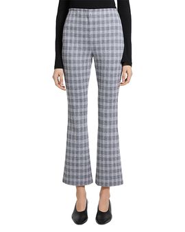Theory Theory Check Print High Rise Kick Flare Pants