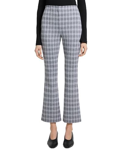 Theory Theory Check Print High Rise Kick Flare Pants