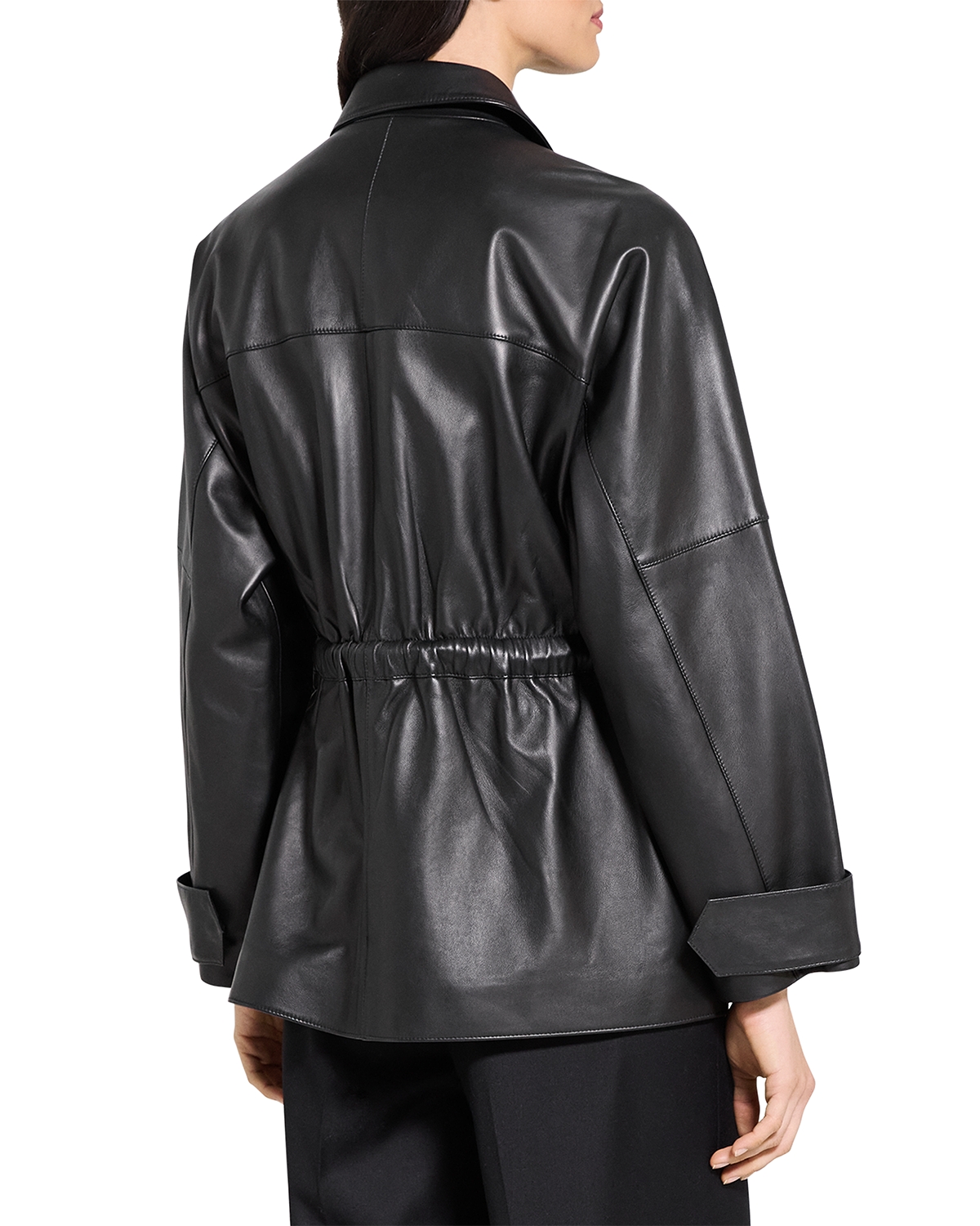 Theory SOFT LEATHER ZIP UP JKT ブラック　P Black Leather Morvek Zip Jacket | Theory