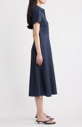 Theory Theory City Fit & Flare Midi Shirtdress