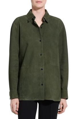 Theory Theory Classic Menswear Suede Shirt