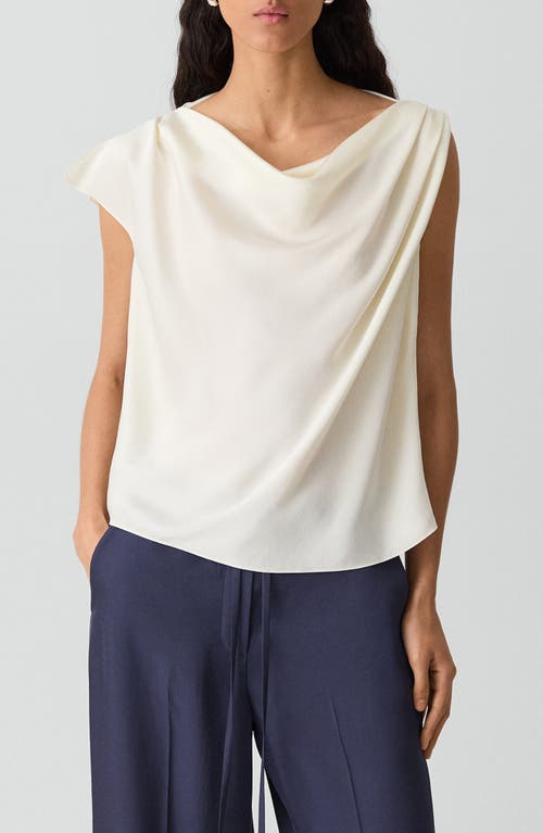 Theory Theory Cowl Neck Single Short Sleeve Satin Top