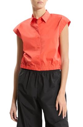 Theory Theory Crop Cap Sleeve Shirt