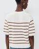 Theory Theory Crop Stripe Cashmere Knit Tee Ivory/Acacia Stripe - 3
