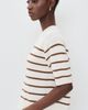 Theory Theory Crop Stripe Cashmere Knit Tee Ivory/Acacia Stripe - 4