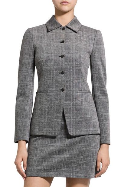 Theory Theory Cutaway Glen Plaid Blazer