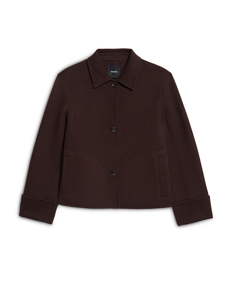 Theory Theory Double Face Wool Blend Boxy Cuff Jacket