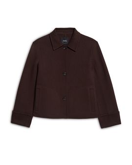 Theory Theory Double Face Wool Blend Boxy Cuff Jacket