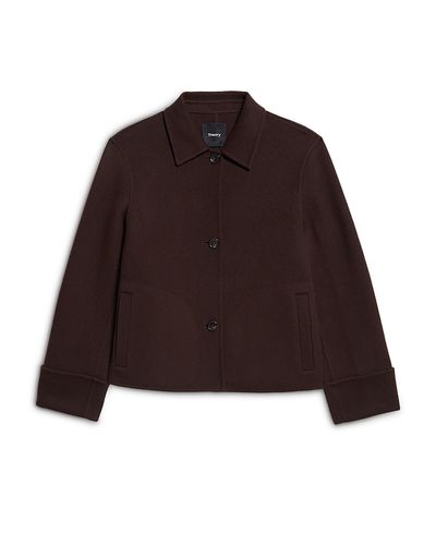 Theory Theory Double Face Wool Blend Boxy Cuff Jacket