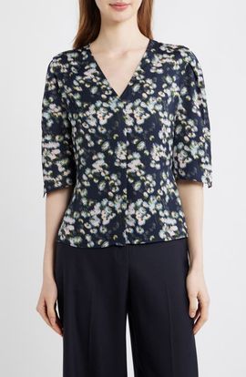 Theory Theory Floral Print Button-Up Top