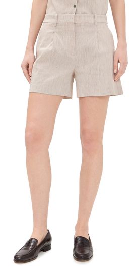 Theory Theory Fluid Pleated Shorts Cognac Multi