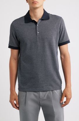 Theory Theory Geometric Jacquard Cotton Polo