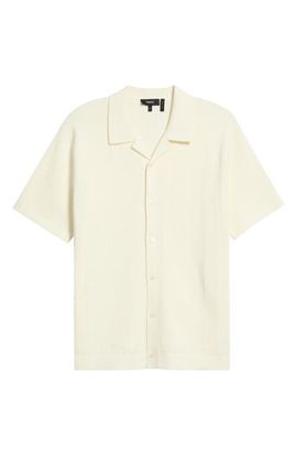 Theory Theory Knit Organic Cotton Button-Up Camp Shirt