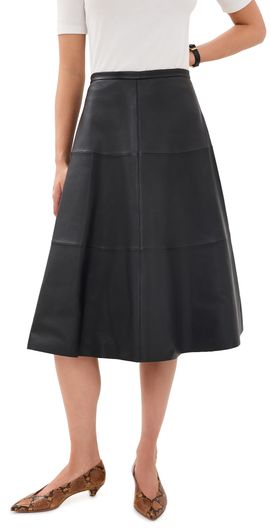 Theory Theory Leather Circle Skirt Black