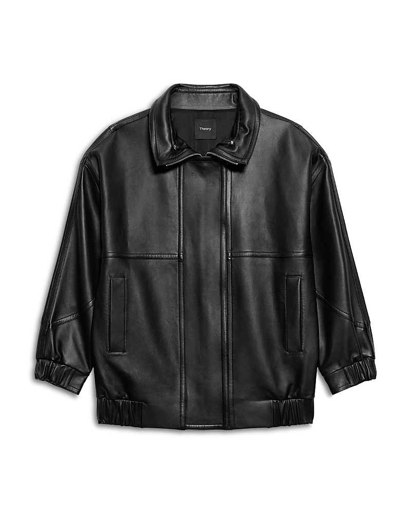 Theory - Leather Front Zip Jacket
