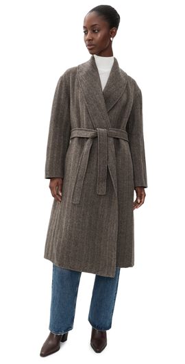 Theory Theory Lux Shawl Coat Mocha Multi