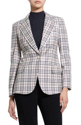 Theory Theory Lynnia Plaid Wool Blazer
