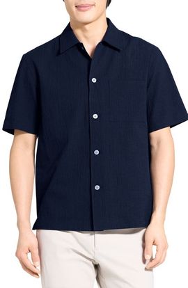 Theory Theory Mini Texture Short Sleeve Button-Up Shirt