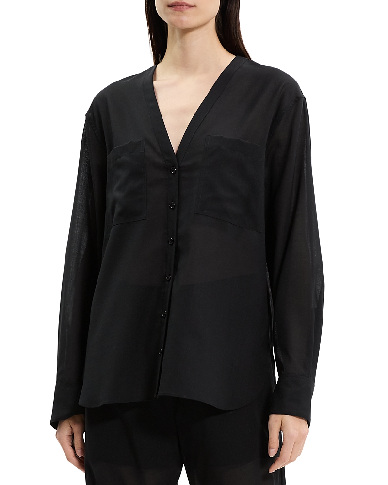 Theory - Oversized Collarless Shirt