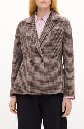 Theory Theory Plaid Double Breasted Wool & Cashmere Coat