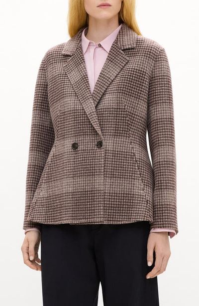 Theory Theory Plaid Double Breasted Wool & Cashmere Coat